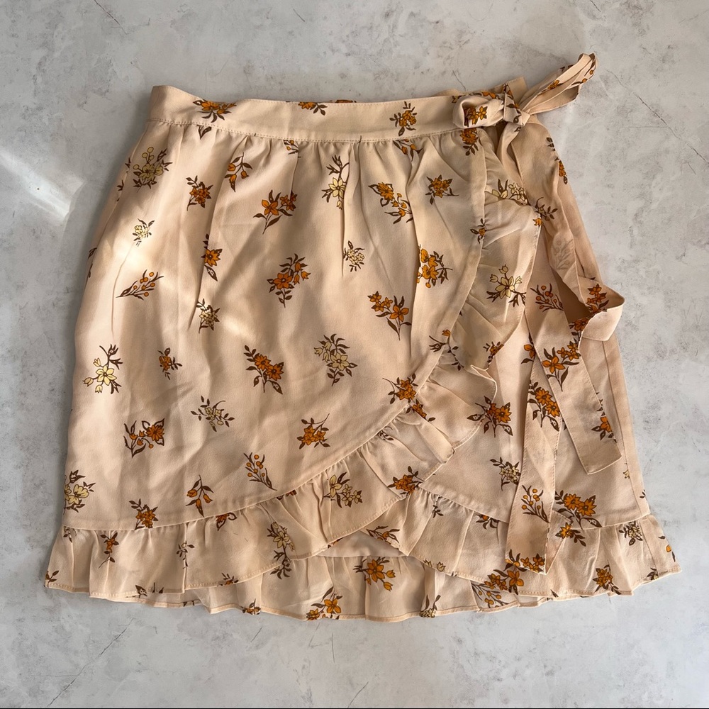 Madewell Silk Meadow Wrap Skirt in Field Bouquet